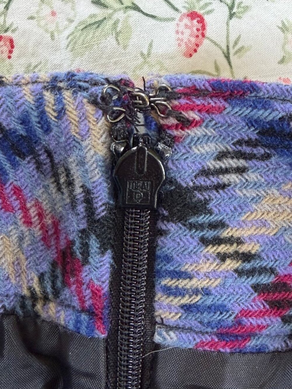 Talbots Purple & Gray Plaid Wool-Blend Skirt - Picture 8 of 13
